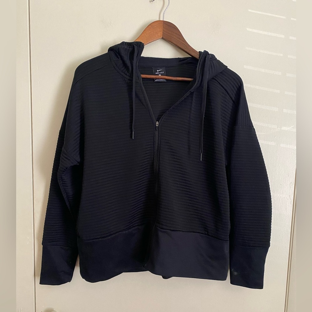 Nike Ribbed Jacket Size Medium Black